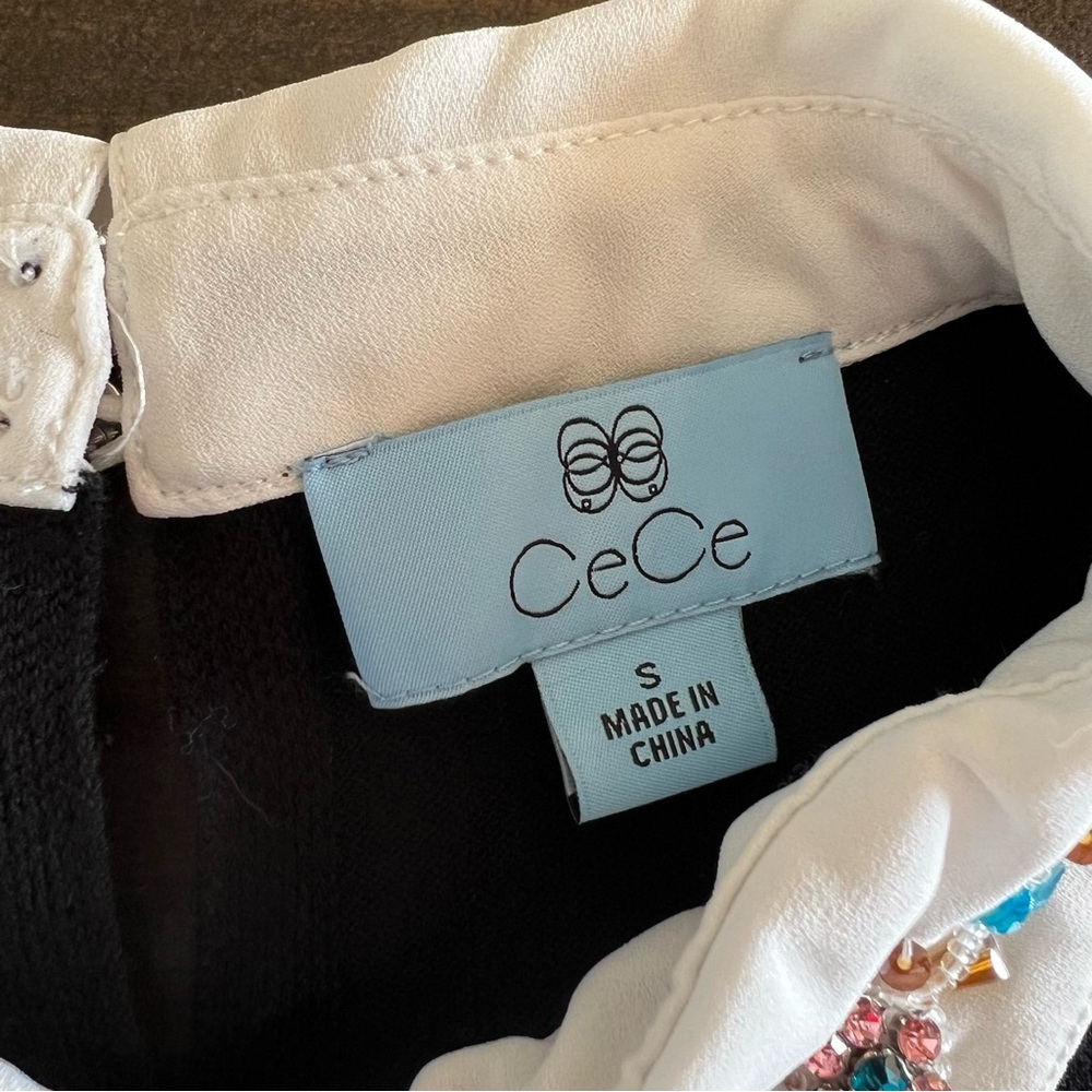 Cece black embellished blouse small - Picture 3 of 4